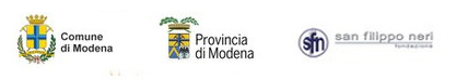 Logo Comune di Modena, Logo Provincia di Modena, Logo Fondazione San Filippo Neri